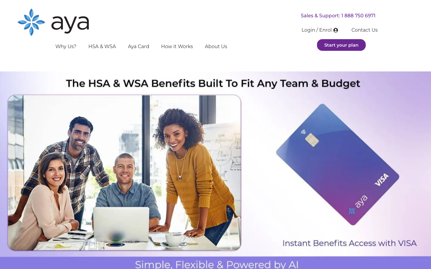 Screenshot of https://ayacare.com