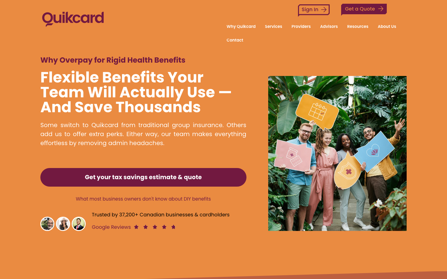 Screenshot of https://www.quikcard.com